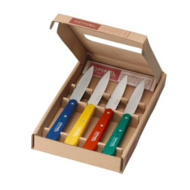 Opinel - Coffret Opinel - 4 Couteaux d'Office n° 112 de Cuisine - Couleur