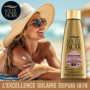 Soleil Noir - Lait Solaire Vitaminé SPF50+ Très Haute Protection Solaire UVA et UVB - Peaux Claires - Actifs Anti-Âge et Vitamin