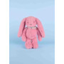 DOUDOU ET COMPAGNIE – Lapin Fleurette Grenadine 50 cm – Peluche Rose Très Douce – Doudou Bébé Naissance – Foulard Fleuri – Lavab