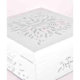 DOUDOU ET COMPAGNIE - Pantin Ours ARGENT avec Doudou Mouchoir - Collection 25 Ans - Doudou Peluche Bébé Doux - Garantie Doudou P