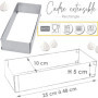 SCRAP COOKING 1916 Cadre Pâtissier Rectangulaire Extensible en Inox – Moule Rectangle Longueur Ajustable Réglable de 25 à 48 cm 