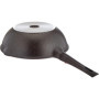 TeCuisine - Wok 28 cm - Manche Amovible - Fonte d'Aluminium - Revêtement pierre - Couvercle en Verre - Tous Feux dont Induction 