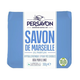 Persavon - Douceur Savon Marseille 0%, Testé dermatologiquement, Sans Parfum, Origine Naturelle - 300 gr