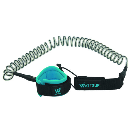 Wattsup - Leash 10' / 8mm Torsadé - Idéal pour Utilisation Sup Balade/Touring/Race - Compatibilité Universelle - Évite la Perte 