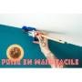 Applicateur Pinceau rechampir + Un adhesif Velours de masquage Rechange, Outil de Protection Contre débordement de Peinture Bleu