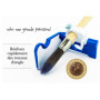 Applicateur Pinceau rechampir + Un adhesif Velours de masquage Rechange, Outil de Protection Contre débordement de Peinture Bleu