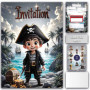 Lola et Louis (L&L) 10 Cartes Invitation Enfants avec Enveloppes pour fille et garçon • MESSAGE SECRET À GRATTER • Pirate Chasse