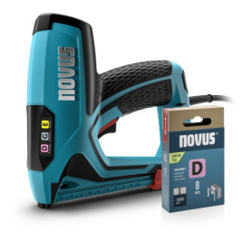 NOVUS TOOLS Agrafeuse électrique J-151 Kit avec 1200 agrafes │ Agrafeuse et cloueuse professionnelle pour agrafes en fil plat 6-