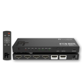 FeinTech AX340 HDMI 2.1 eARC Pass Switch Extracteur audio pour barre de son eARC - Prise en charge 8K 60Hz, 4K 120Hz, VRR, ALLM,