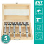 ENT 25100 Coffret de 5 mèches Forstner Ø 15, 20, 25, 30, 35 mm, en acier à outil, pour percer facilement des trous borgnes dans 