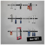 Dönges Lot de 6 barres magnétiques - Porte-outils mural - 46 cm - En acier - Charge maximale : 23 kg - Pour atelier, garage, abr