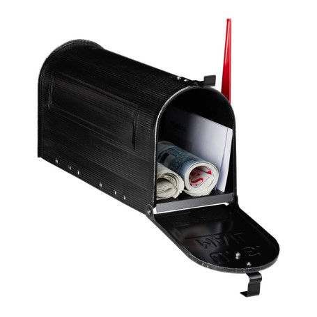 Relaxdays Boîte aux Lettres US, Vintage, Poste américaine, Compartiment à journaux, 25x19x52,5 cm, Drapeau Rouge, Noir