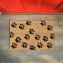 Relaxdays Paillasson Coco, Pattes, 60x40 cm, Tapis d’entrée pour intérieur et extérieur, antidérapant, Nature/Noir