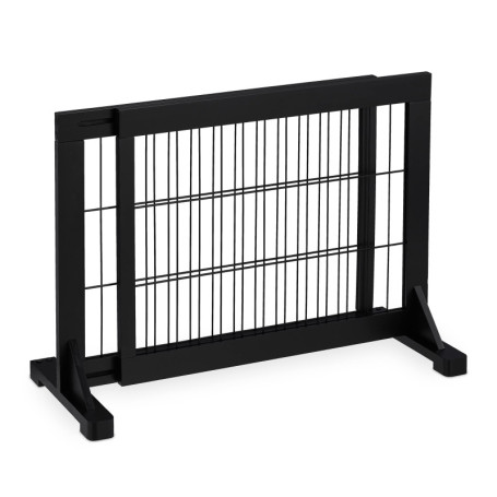 Relaxdays Barrière de sécurité, Extensible, escaliers et Portes, HxL : env. 56x70-115 cm, pour Enfants & Chiens, Noire