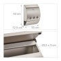 Relaxdays Boîte aux Lettres, Porte-journaux, Acier INOX, fenêtre de visualisation, 2 clés, HLP 40x30x12,5 cm, argenté