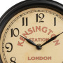 Relaxdays Horloge Murale, Design rétro, décoration, analogique, Fonctionne avec 2 Piles, HLP : 33 x 34 x 10 cm, Noire