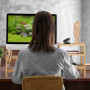 Relaxdays Support d'écran en Bambou, 5 tiroirs, réhausseur d'écran d'ordinateur et Laptop, HxLxP : 33x80x30 cm, Naturel