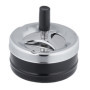 Relaxdays Cendrier avec Couvercle Poussoir, métal et Plastique, Ø 9,5 cm, pour intérieur & extérieur, argenté/Noir