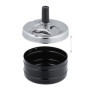 Relaxdays Cendrier avec Couvercle Poussoir, métal et Plastique, Ø 9,5 cm, pour intérieur & extérieur, argenté/Noir