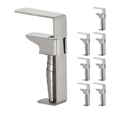 Relaxdays Pinces pour Nappe, Lot de 8, Clips réglables pour Table épaisse, Acier Inoxydable, Jusqu’à 4 cm, argenté