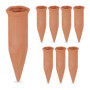 Relaxdays Arrosage en Terre Cuite, Lot de 8, Bouteilles Pet 1,5 L, intérieur (Chambre) et extérieur (Balcon), Marron