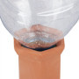 Relaxdays Arrosage en Terre Cuite, Lot de 8, Bouteilles Pet 1,5 L, intérieur (Chambre) et extérieur (Balcon), Marron