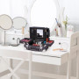 Relaxdays Mallette à Maquillage, pour cosmétiques, Vernis à ongle, Miroir, HxLxP : 12,5 x 31 x 23 cm, Vide, Noir - Blanc