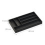 Relaxdays Bac à couverts, 6 compartiments, H x L x P : 5 x 46 x 28 cm, organiseur tiroirs, range-couverts bambou, noir