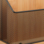 Relaxdays Porte-Documents, 3 Compartiments, métal & Bambou, Rangement pour Lettres, HxLxP: 20x29x14 cm, Nature - Noir