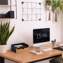 Relaxdays Organisateur Bureau, 1 tiroir, Documents Format A4, Bambou, HxLxP: 11x32x22 cm, Fournitures, Noir - Nature