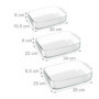 Relaxdays Plat à Four, Lot de 3 (3 Tailles), rectangulaire, pour Vos lasagnes ou Votre gratin, Transparent