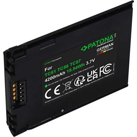 PATONA Batterie de rechange de qualité supérieure pour Zebra TC51, TC52, TC56, TC57 | Remplacement pour Zebra BTRY-TC51-43HC1-01