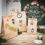 DuneDesign XXL SET AVEC NOMS : Calendrier de l'Avent DIY - 24 Sacs Cadeaux Sac en Papier 3 Tailles 100 Stickers Avent Guirlande 