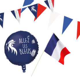 Boland Kit de décoration Frankeich, Drapeaux en Papier, Guirlande de fanions, Ballons en Aluminium, Allez Les Bleus, décoration,