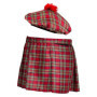 Boland - Ensemble écossais pour femme, rouge, à carreaux, kilt et barret, mini jupe, bonnet, écossais, Lady, écossaise, costume 