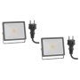 ledscom.de 2 pièces Projecteur de jardin LED FLIN pour l'extérieur, IP66, prise, gris, 11,5 W, 837lm, blanc chaud
