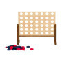Idena 40378 - Jeu en Bois 4 en Une Ligne XXL, 21 pions Bleus et 21 pions Rouges, Dimensions 45 x 56 x 17 cm, pour Adultes et Enf