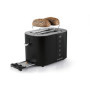 GOURMETmaxx Grille-pain à fente courte pour 2 tranches - Grille-pain noir avec 6 degrés de brunissage et compte à rebours Ready-