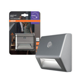 OSRAM NIGHTLUX Stair Éclairage d'escalier Argenté Détecteur de mouvement IP54 Fonctionne sur piles Blanc froid 4000 K Idéal pour