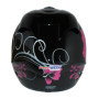 protectWEAR - Casque de Moto Noir Brillant Fleurs Design VS-801-SL - L