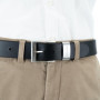 Pierre Cardin Mens leather belt/Mens belt, full grain leather belt XL with metal loop, black, Size: