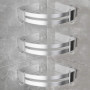Yorbay Lot de 3 Etagères de Douche en Aluminium avec Crochets sans Perçage Etagère d’Angle de Douche