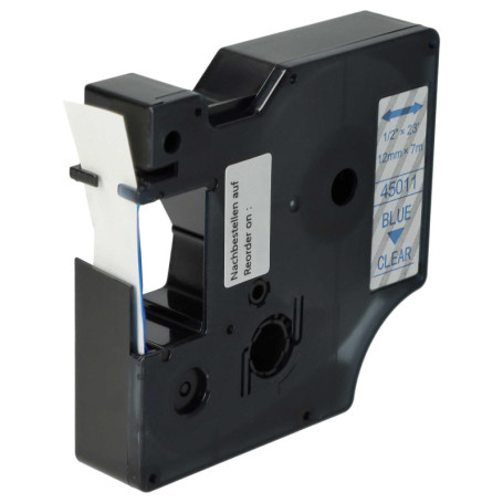 vhbw Ruban compatible avec Dymo LabelManager 100, 210D, 120P, 200, 260P, 100 Plus, 160 imprimante d'étiquettes 7m x 12mm Bleu su