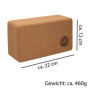 Lot de 2 brique yoga VonBueren | Blocs en liège | 22 x 12 x 7,5 cm | Accessoires de yoga pour homme et femme | Bloc Hatha