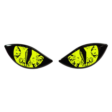 BIKE-label Autocollant 3D mauvais yeux voiture moto casque jaune fluo 910061-VA