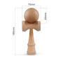 Ganzoo Kendama en Bois de hêtre véritable, Model Beginner Black, Japonais Jeu d'adresse