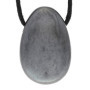 Lebensquelle Plus Pendentif en forme de goutte d'hématite - Avec cordon en coton - Pendentif en pierre précieuse de qualité supé