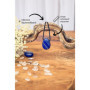 Lebensquelle Plus Pendentif en forme de goutte en lapis-lazuli - En forme de goutte percée - Avec cordon en coton - Pendentif en