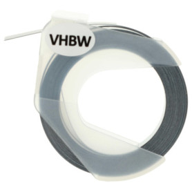 vhbw Ruban de marquage 3D compatible avec Dymo 1535, 1540, 1550, 1570, 1575, 1745, 1755 imprimante d'étiquettes 9mm Blanc sur No