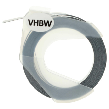 vhbw Ruban de marquage 3D compatible avec Dymo 1535, 1540, 1550, 1570, 1575, 1745, 1755 imprimante d'étiquettes 9mm Blanc sur No